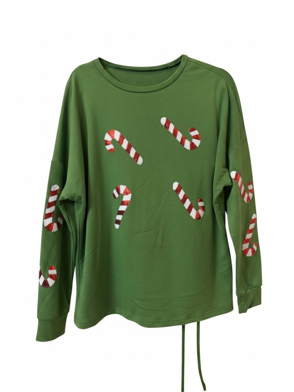 Green Candy Cane Holiday Woman’s Sweater Set